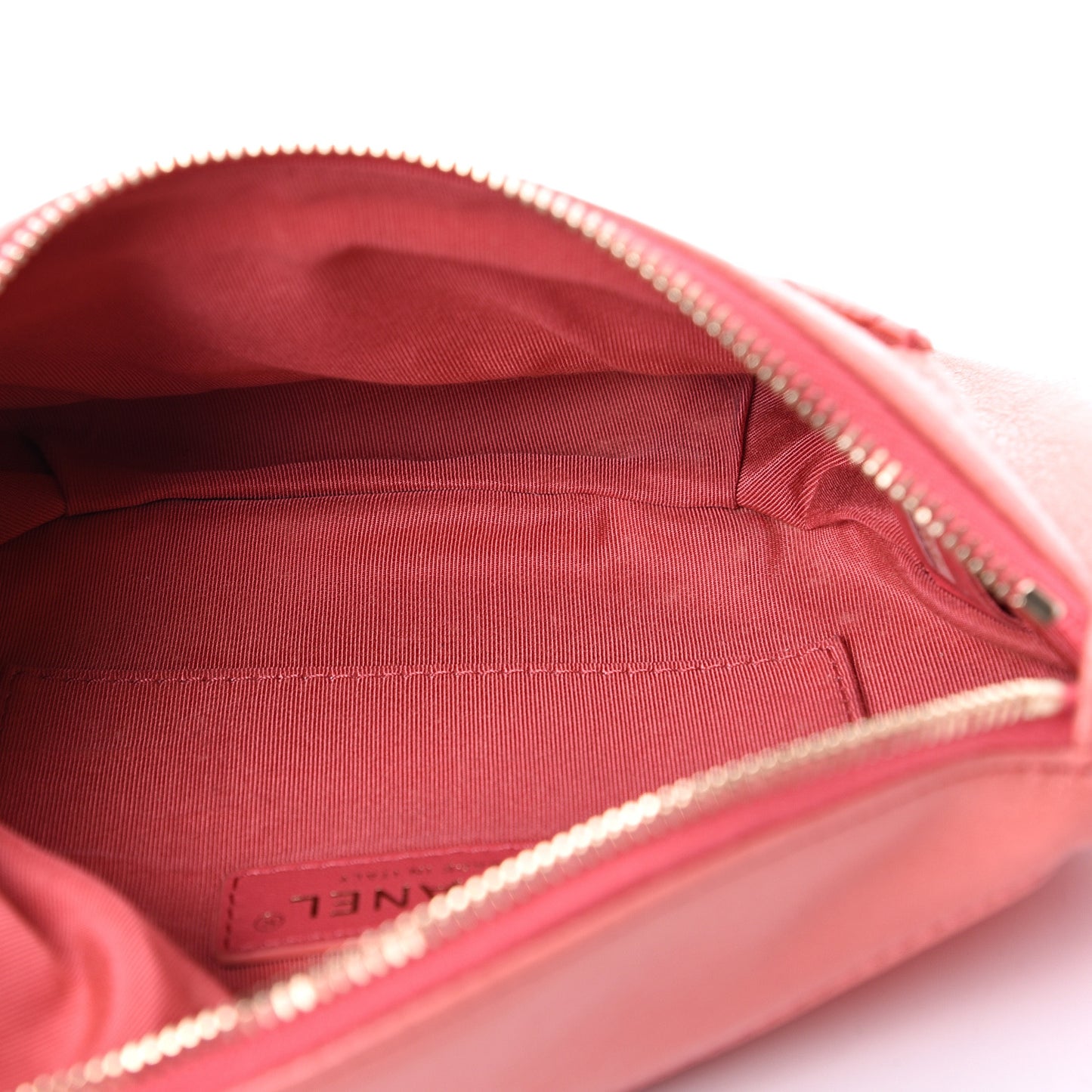 Crumpled Glazed Lambskin Quilted Waist Bag Fanny Pack Pink