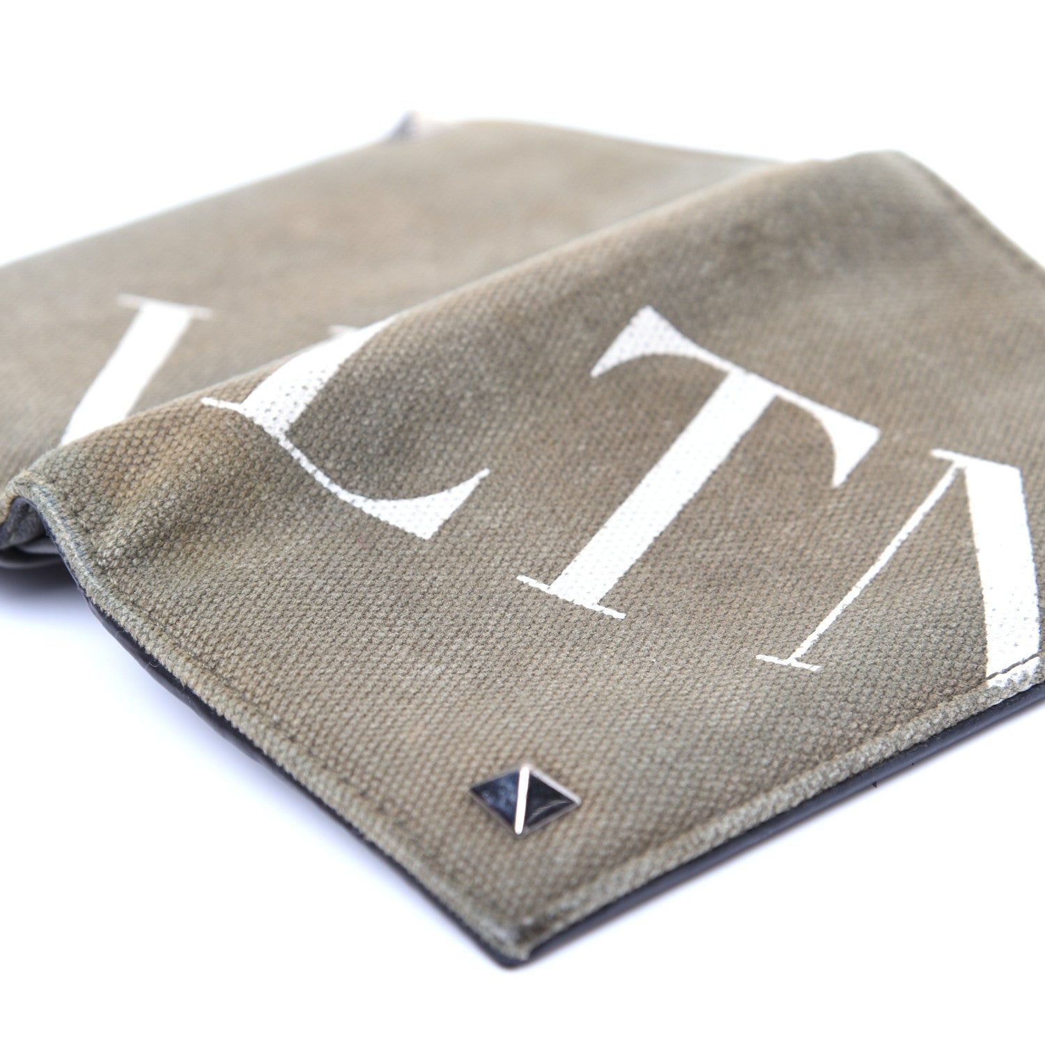 Valentino Garavani Canvas Rockstud VLTN Bi-Fold Wallet Olive 7 of 10