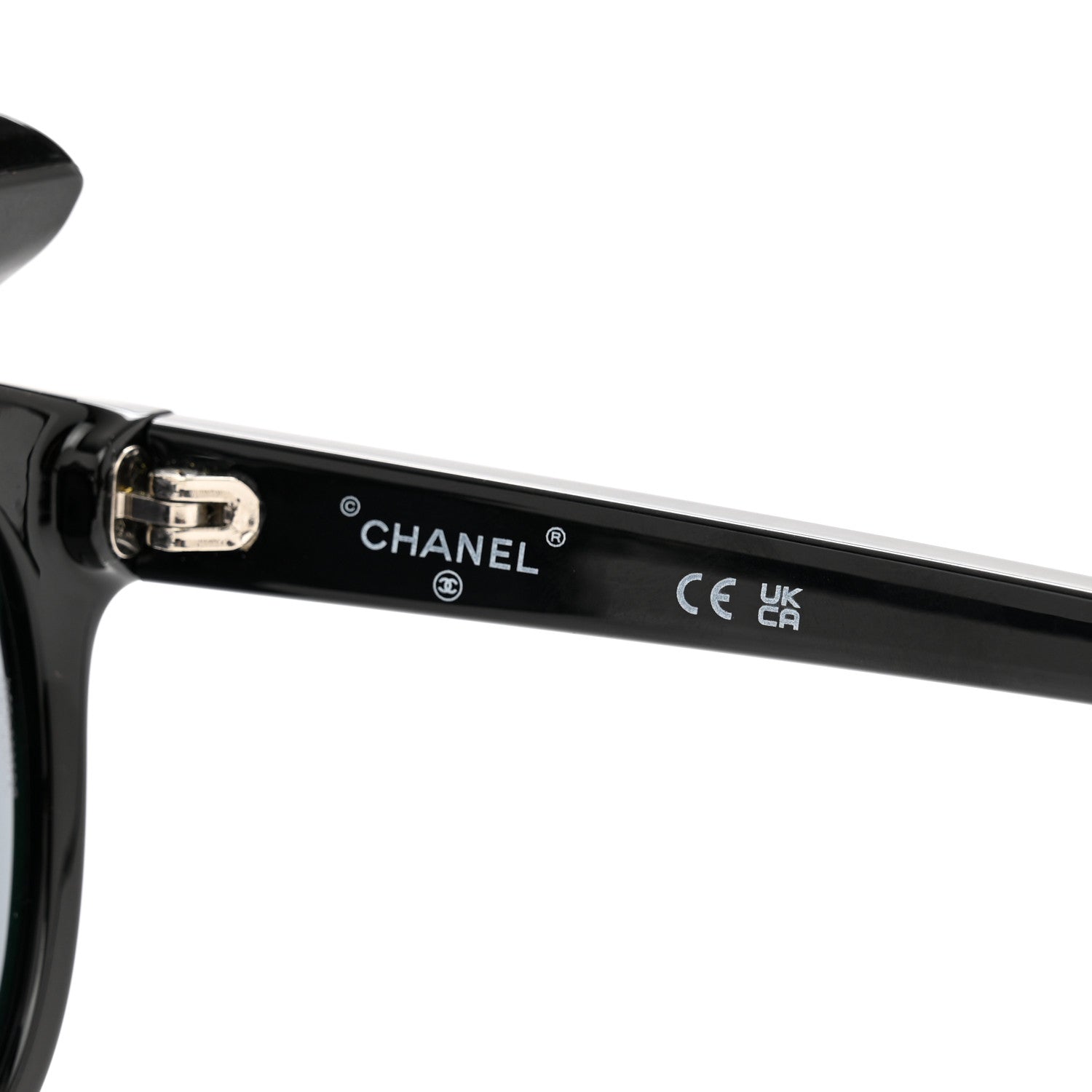 Chanel Nylon Crystal Square Sunglasses 71538 Black Grey 7 of 9