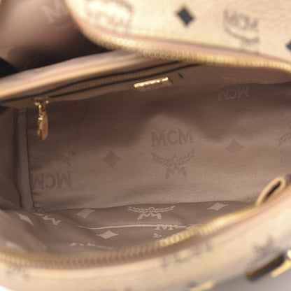 MCM Visetos Studded Small Dual Stark Backpack Beige 5 of 9