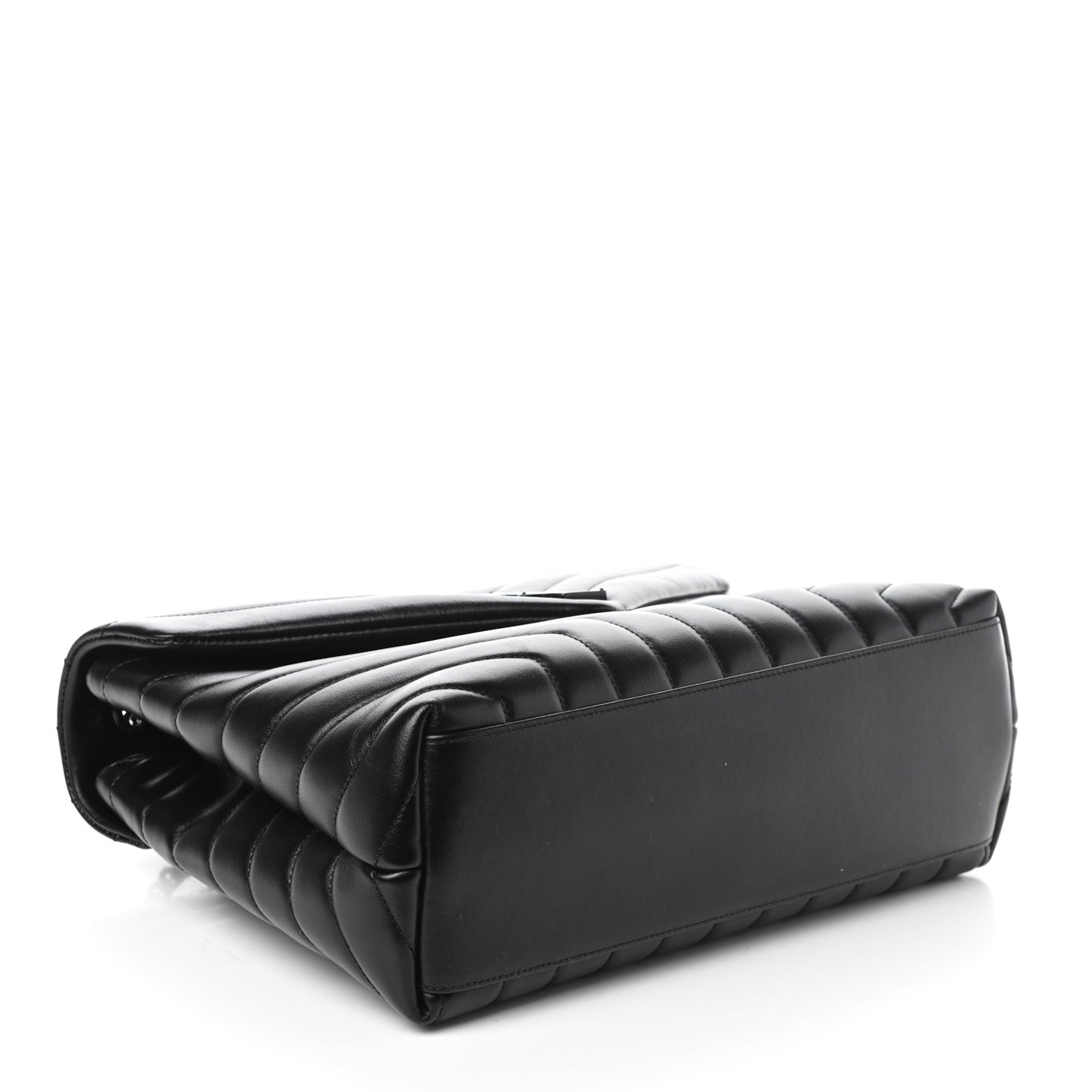 Calfskin Y Quilted Monogram Medium Loulou Chain Satchel Black