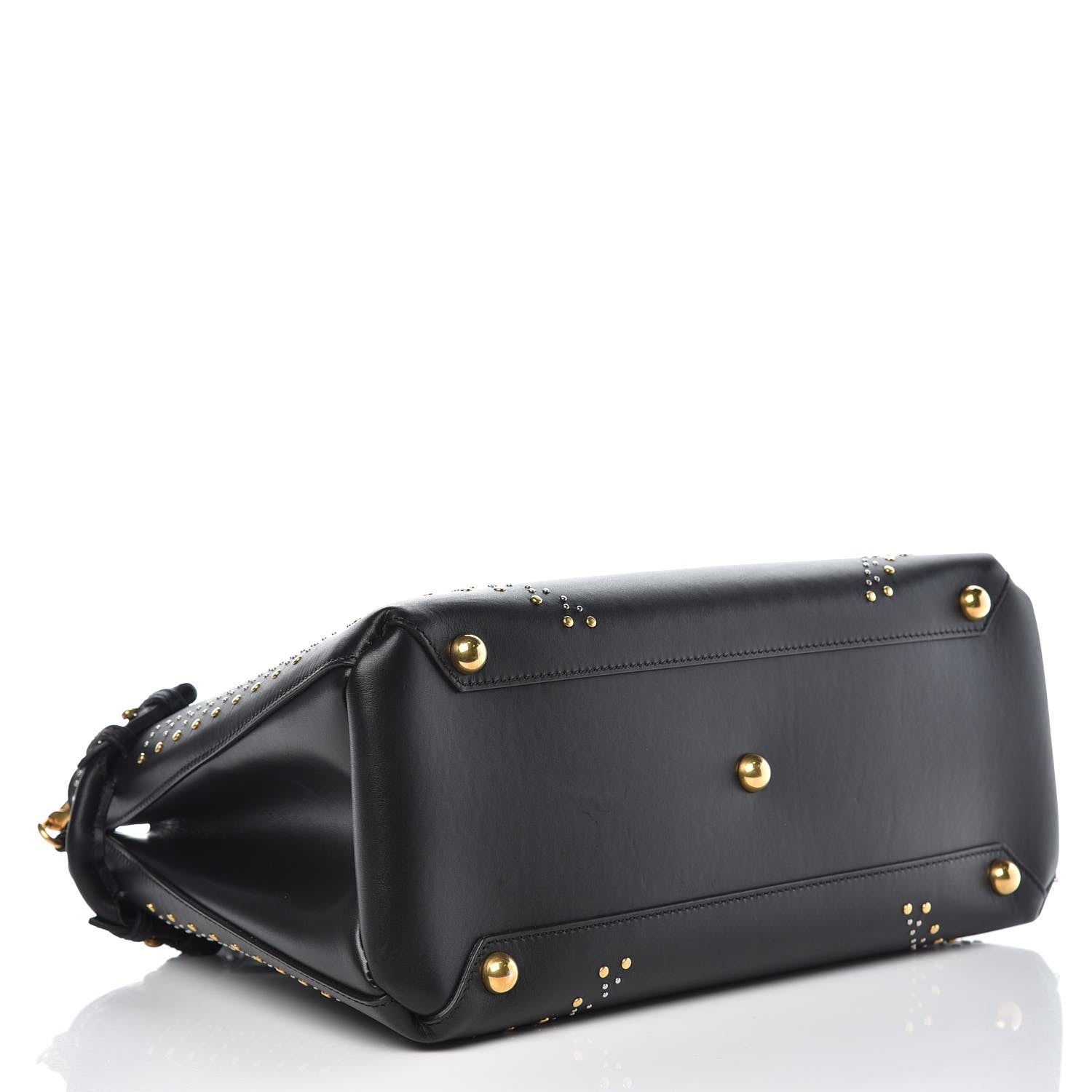 Burberry Smooth Calfskin Riveted Medium Banner Tote Black 5 of 9