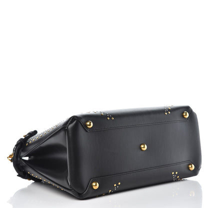 Burberry Smooth Calfskin Riveted Medium Banner Tote Black 5 of 9