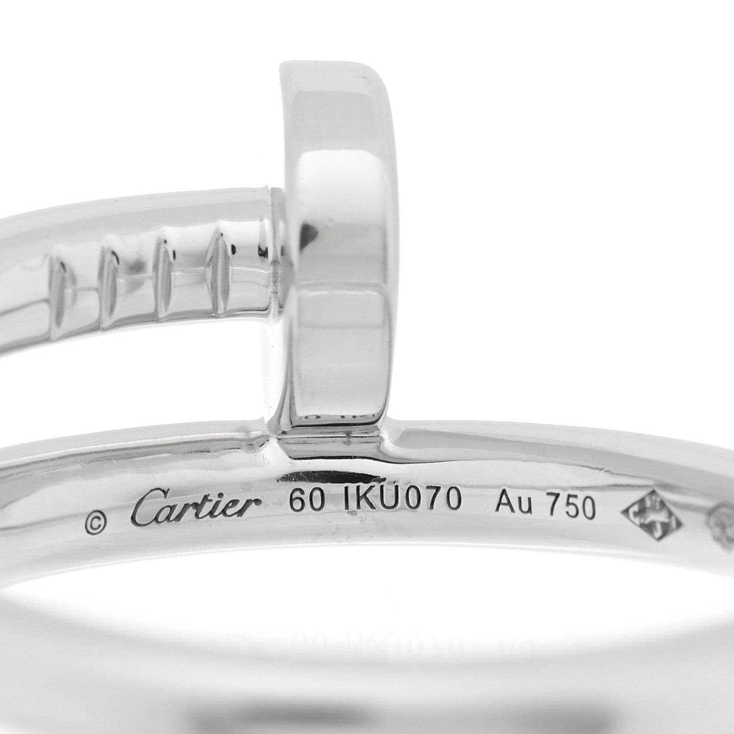 Cartier 18K White Gold Juste Un Clou Ring 60 9 4 of 5