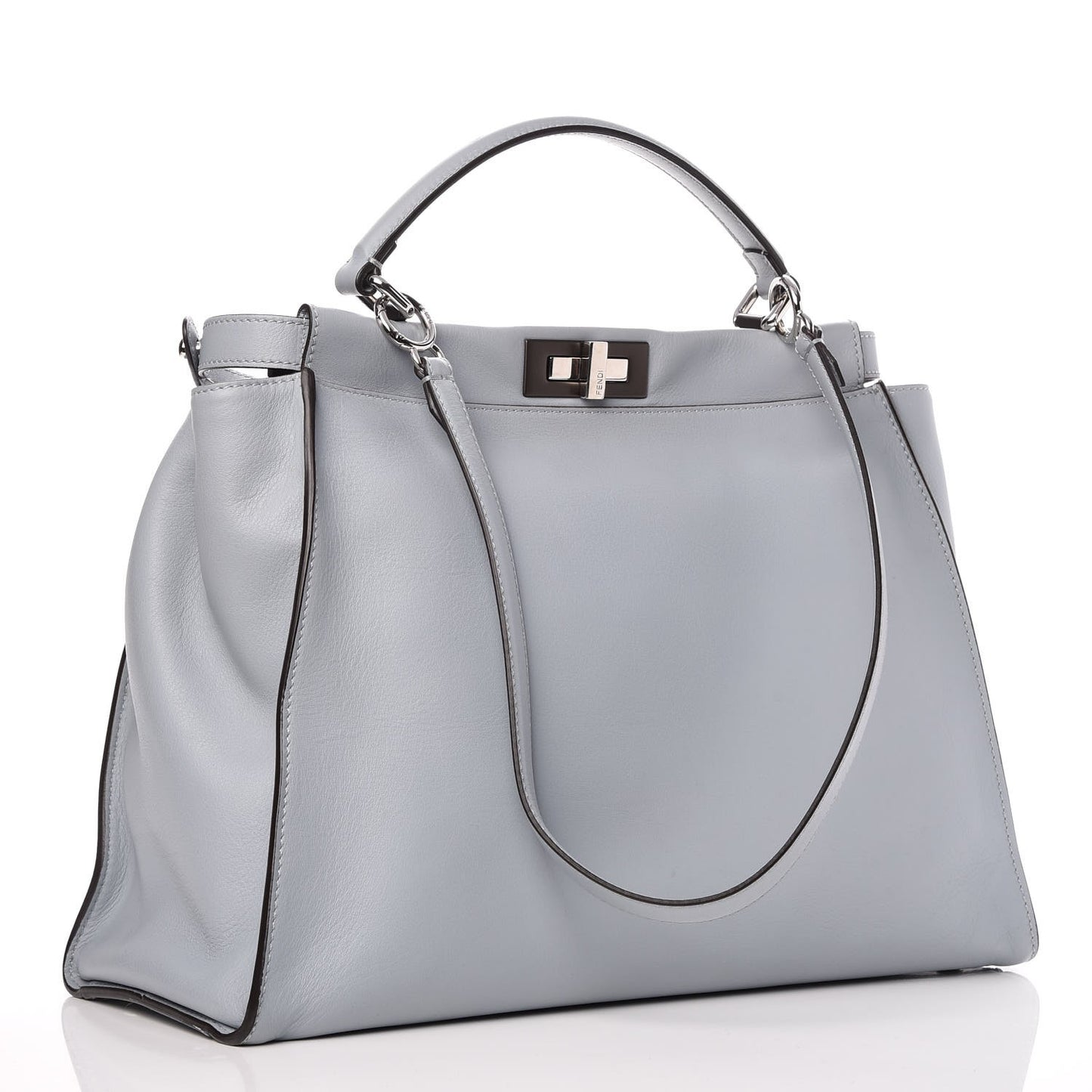 Vitello Dolce Large Peekaboo Iconic Satchel Polvere Graphite
