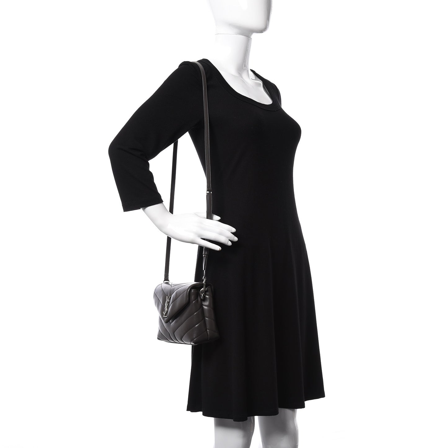 Calfskin Y Quilted Monogram Toy Loulou Crossbody Bag Asphalt