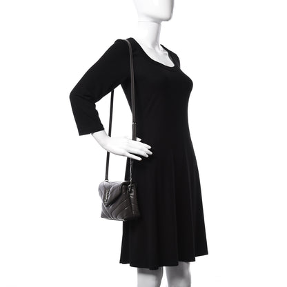 Saint Laurent Calfskin Y Quilted Monogram Toy Loulou Crossbody Bag Asphalt 2 of 12