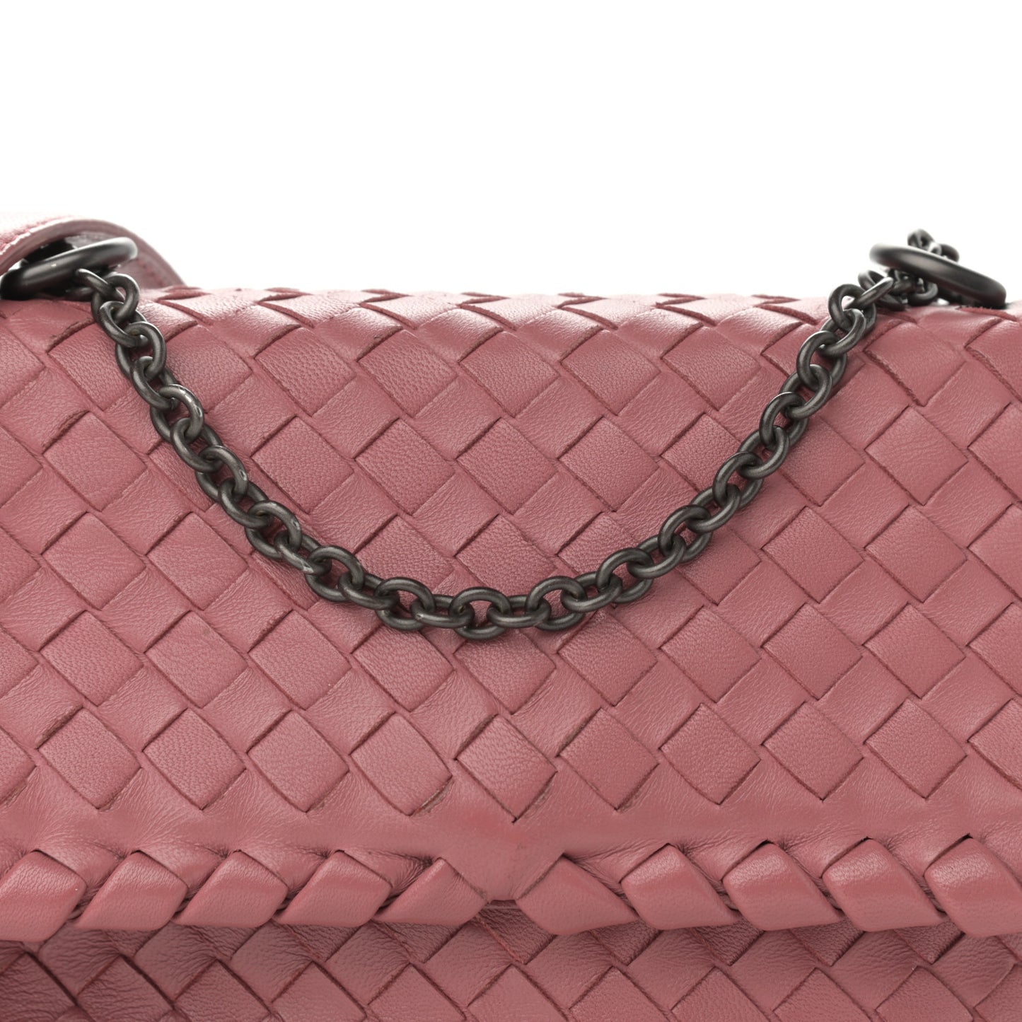 Nappa Intrecciato Baby Olimpia Shoulder Bag Rose Pink