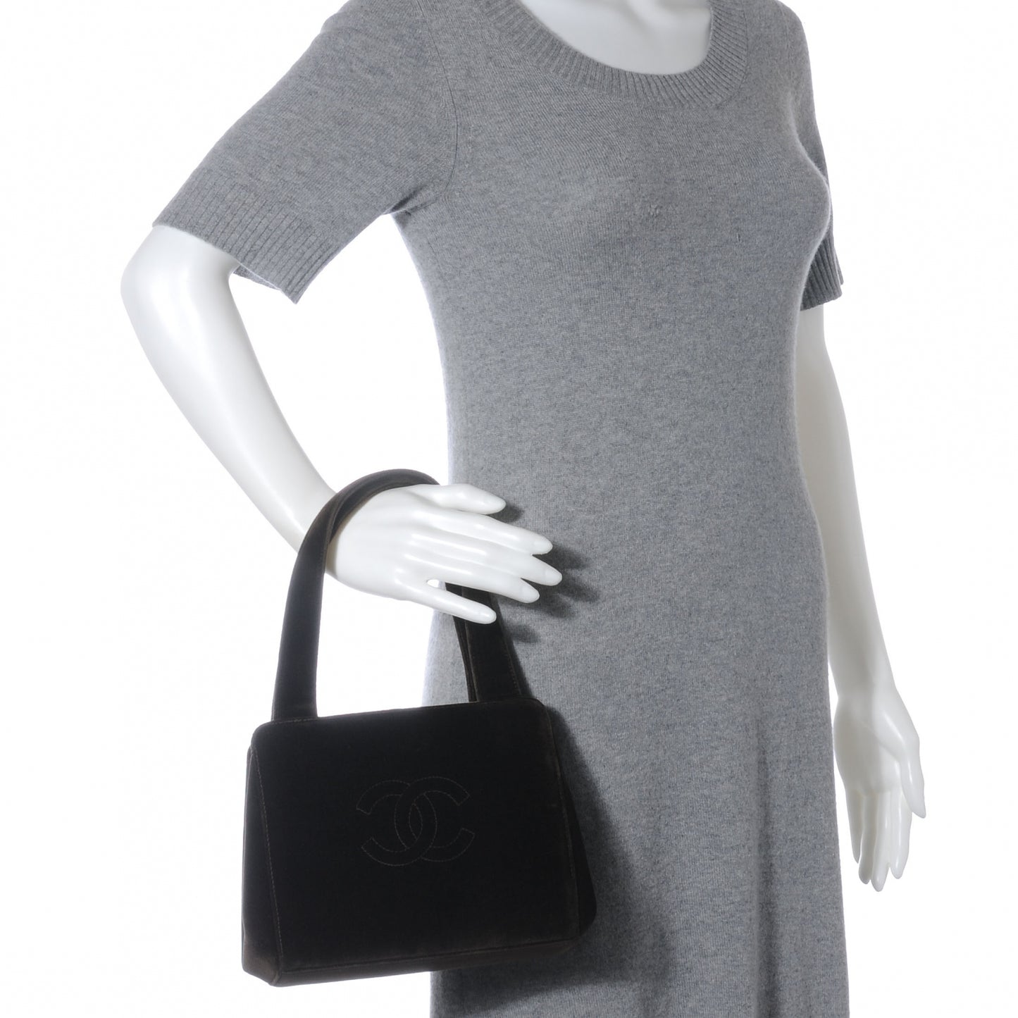 Velvet CC Framed Evening Bag Brown