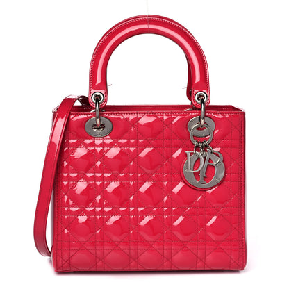 Christian Dior Patent Cannage Medium Lady Dior Red 1 of 17
