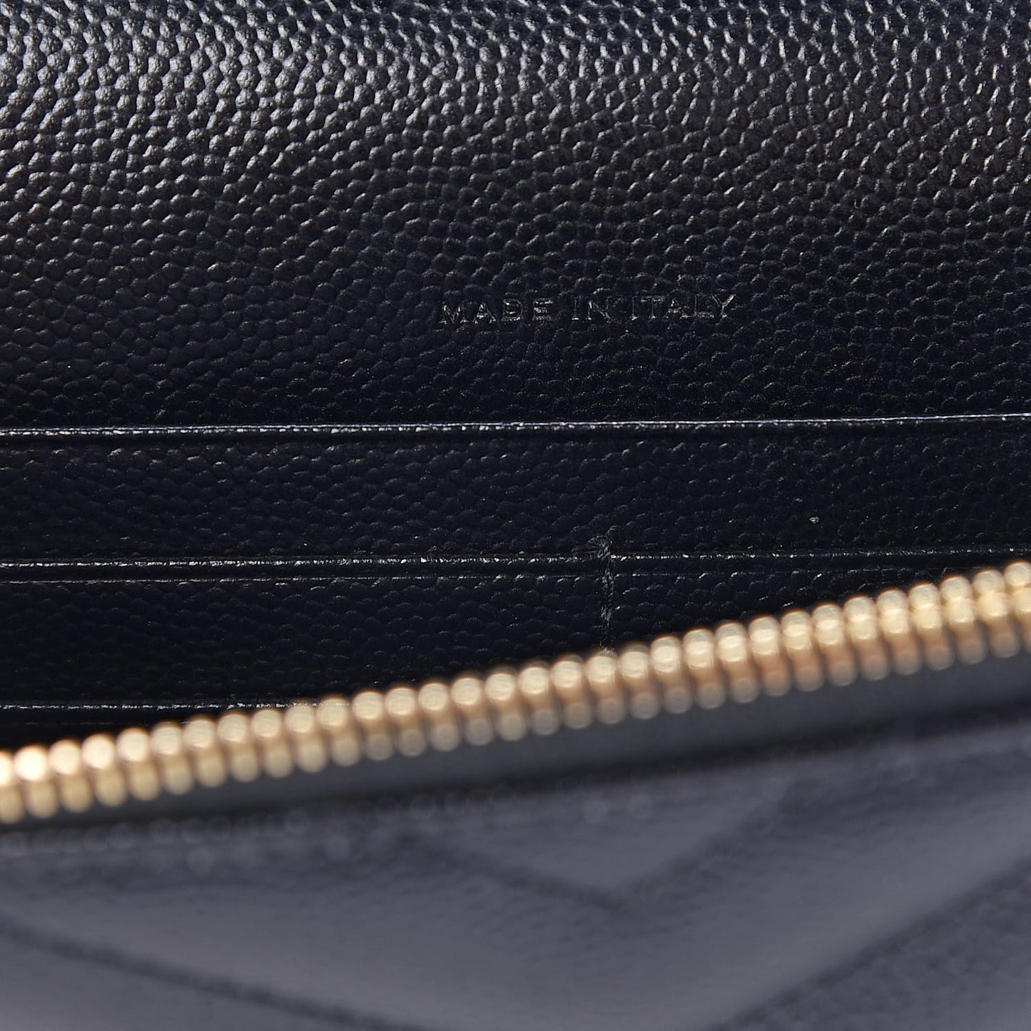 Grain De Poudre Matelasse Chevron Monogram Envelope Chain Wallet Black