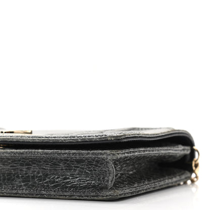 Christian Dior Ceramic Effect Deerskin Bag Wallet on Chain Dark Grey 9 of 9