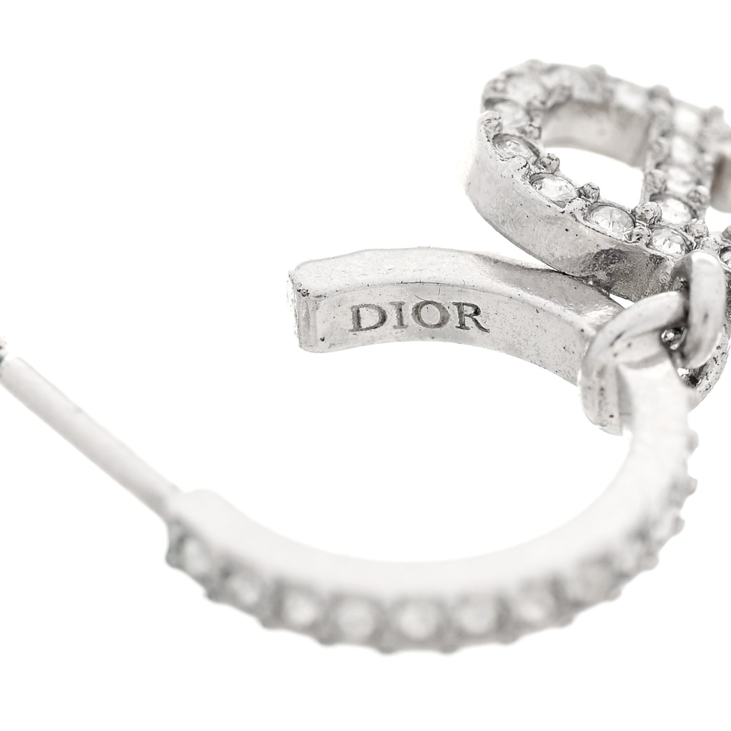 Crystal Clair D Lune Hoop Earrings Silver