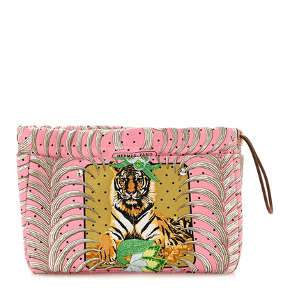 Hermes Silk Barenia Tiger Royal Fourbi 25 MM Pouch 1 of 7
