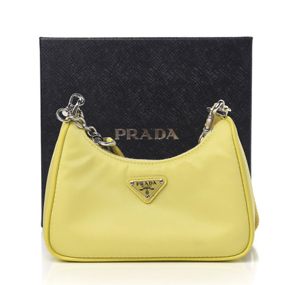 Prada Tessuto Nylon Saffiano Mini Re-Edition 2000 Shoulder Bag Ananas 10 of 10