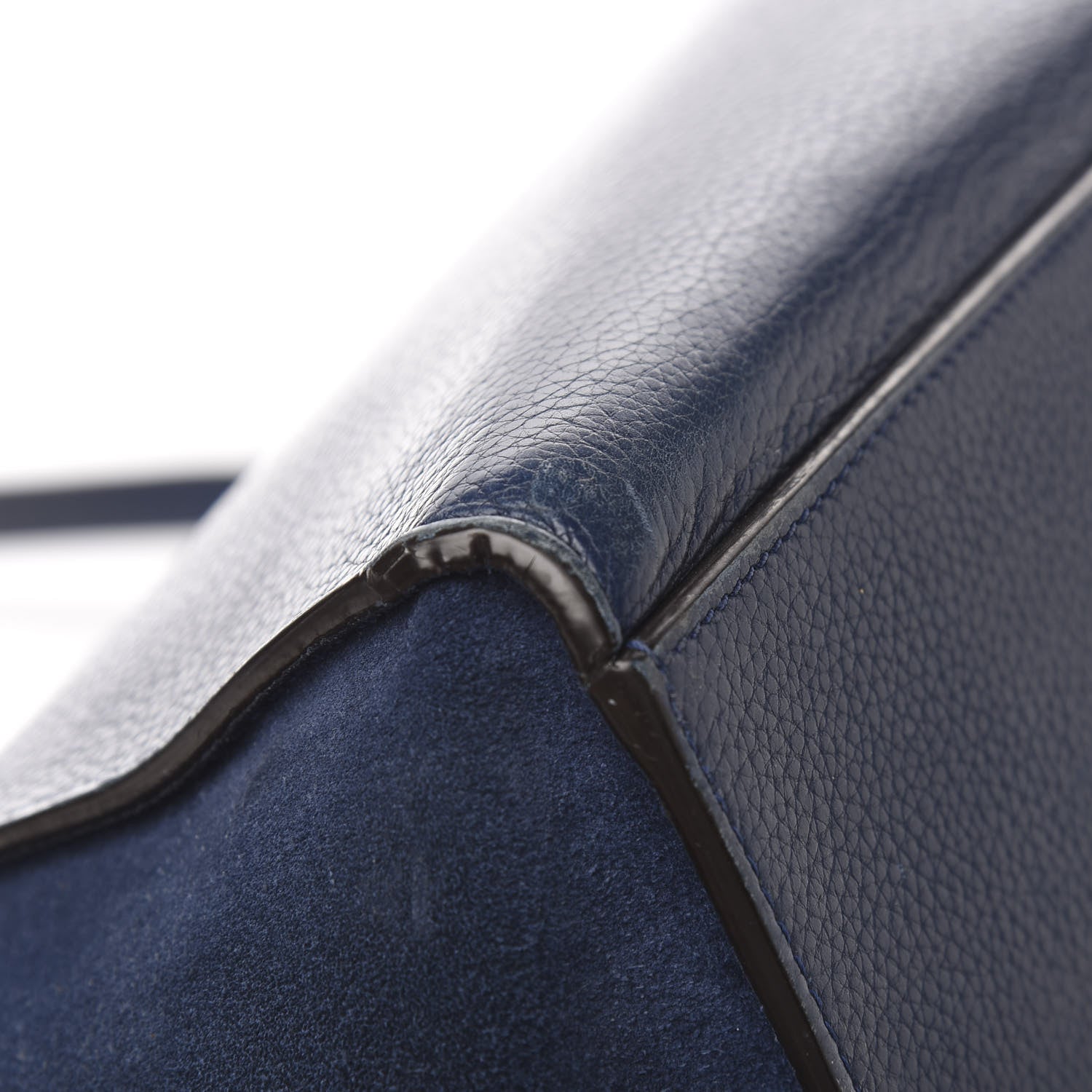 Celine Drummed Calfskin Suede Large Trapeze Navy 12 of 14