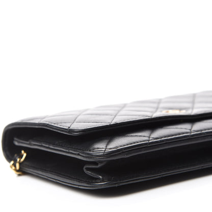 Chanel Lambskin Quilted Wallet On Chain WOC Black 6 of 13