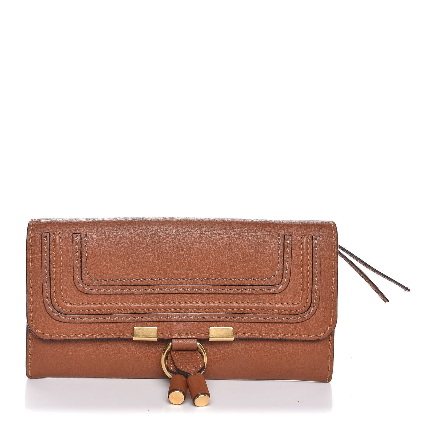 Calfskin Marcie Continental Flap Wallet Tan
