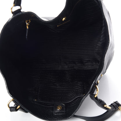 Prada Vitello Daino Shoulder Bag Black 5 of 10