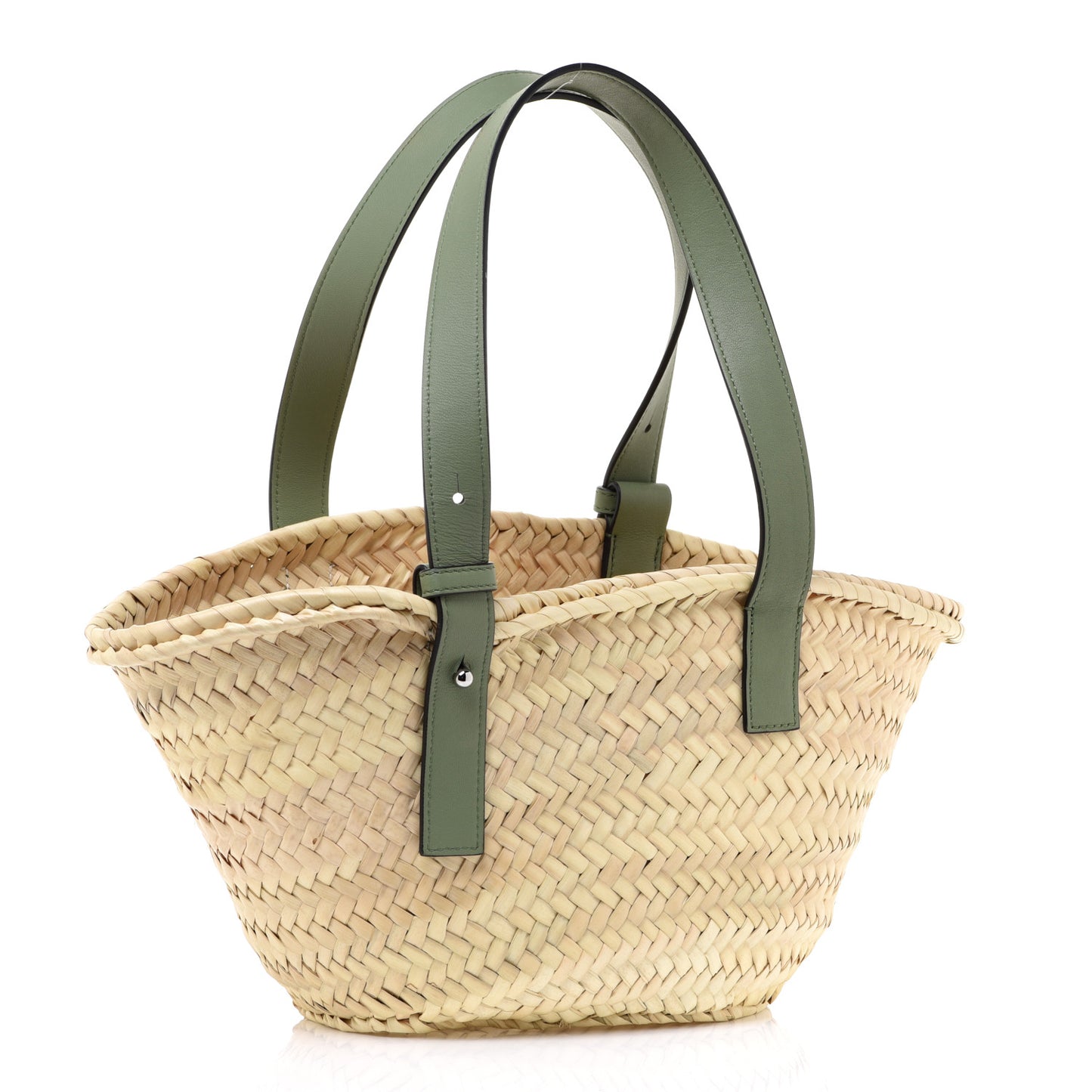 Raffia Small Basket Tote Bag Natural Green