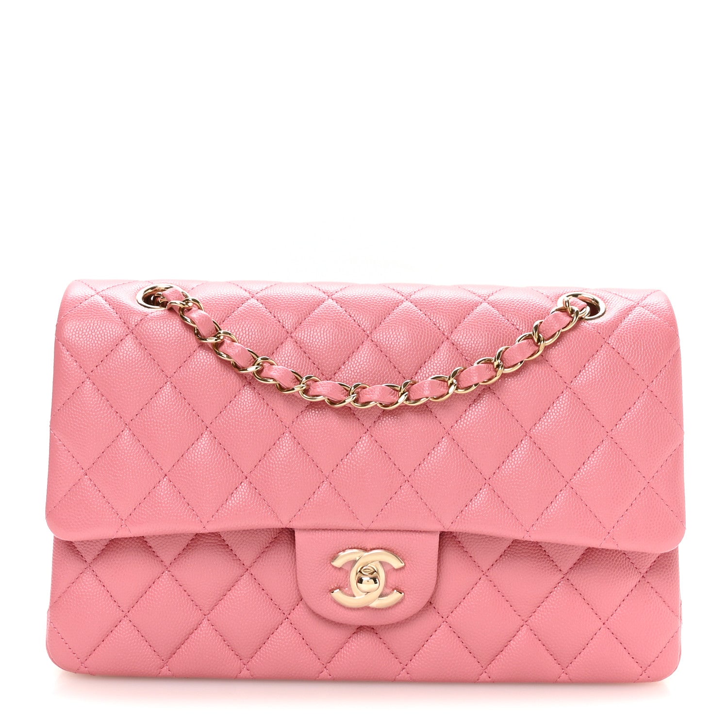 Chanel Caviar Quilted Medium Double Flap Pink 1 of 10