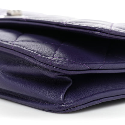 Chanel Lambskin Quilted Reissue Wallet On Chain WOC Purple 10 of 16