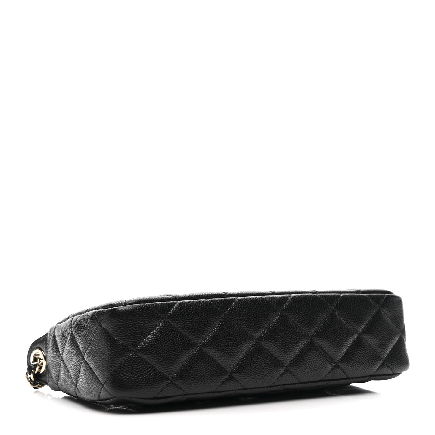 Caviar Quilted Purse With Chain Black