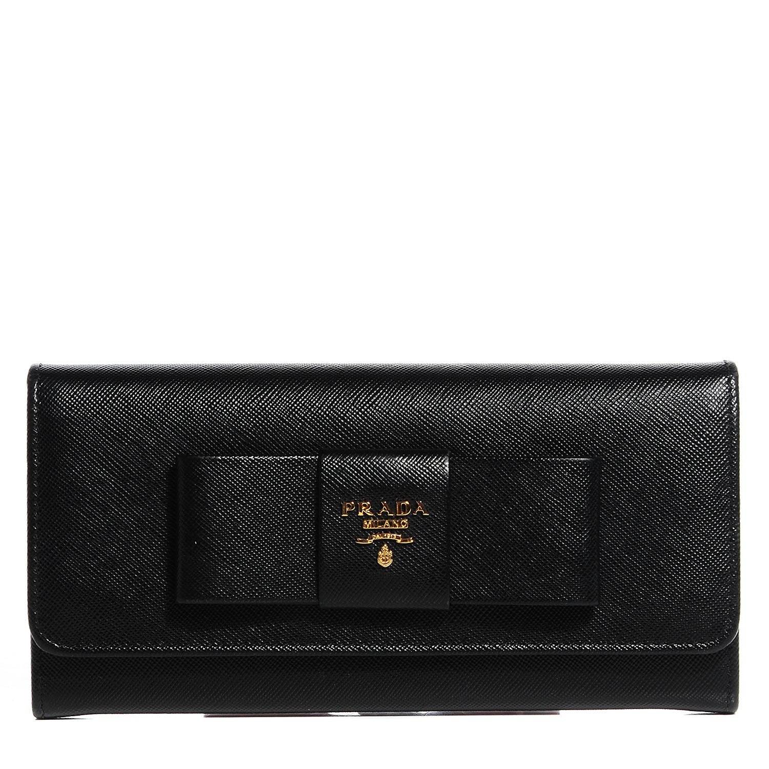 Prada Saffiano Bow Wallet Nero Black 1 of 8