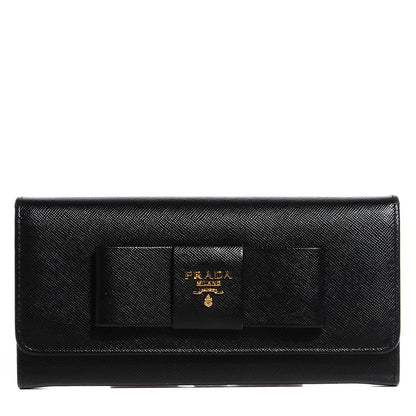 Prada Saffiano Bow Wallet Nero Black 1 of 8