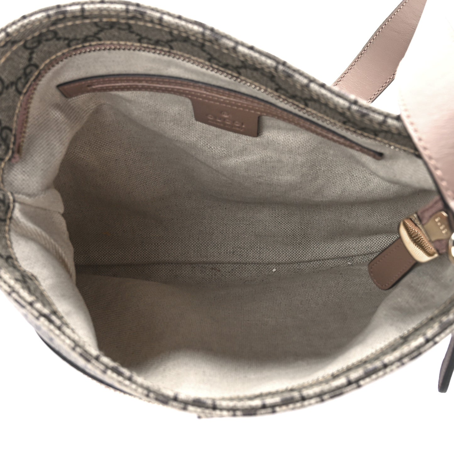 GG Supreme Monogram Small Flat Messenger Bag Light Brown
