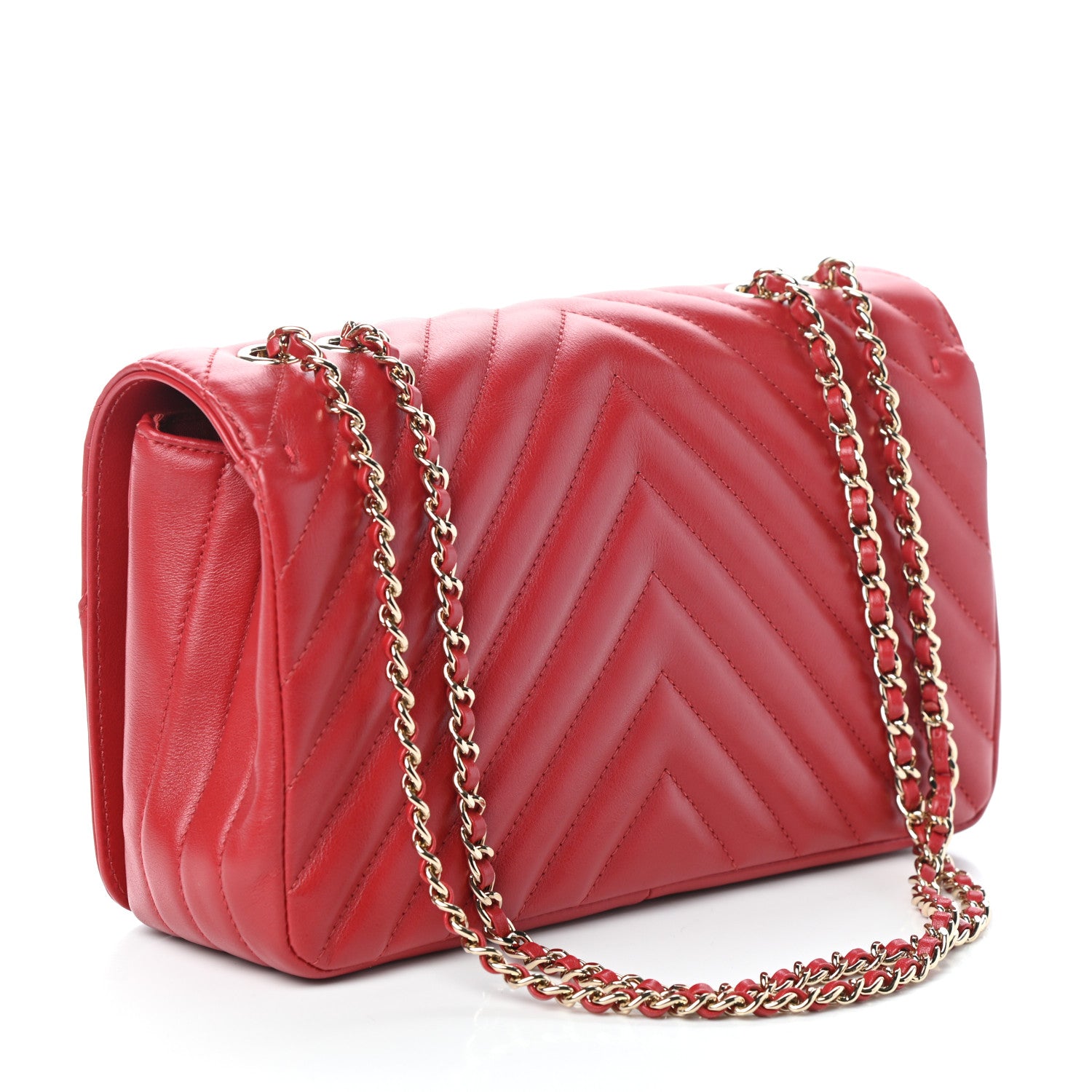 Chanel Calfskin Chevron Quilted Small Statement Flap Red 3 of 9