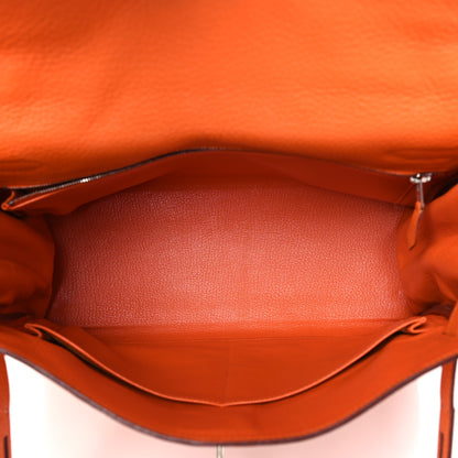 Hermes Taurillon Clemence Kelly Retourne 32 Orange 5 of 9