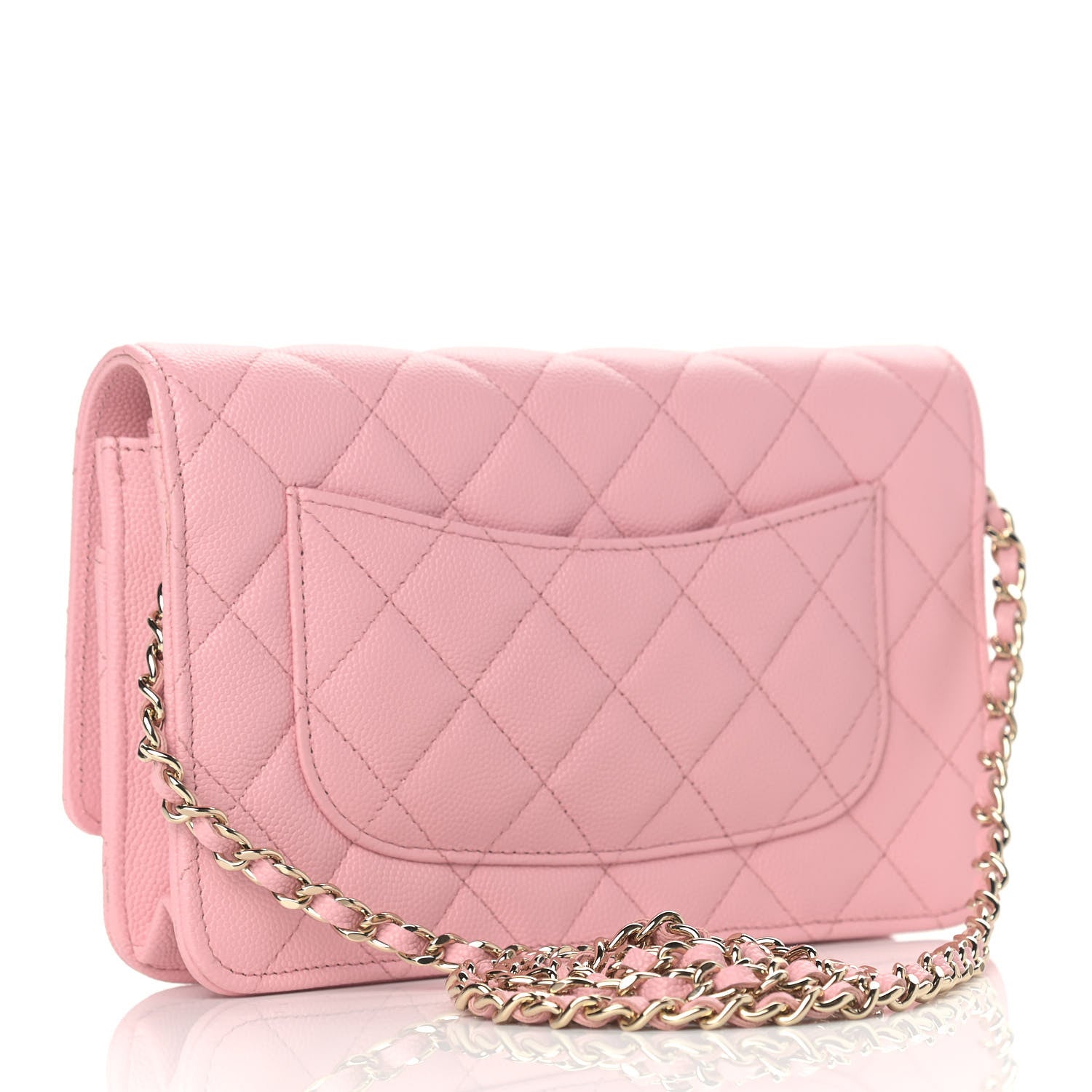 Chanel Caviar Quilted Wallet On Chain WOC Light Pink 3 of 10