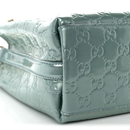 Gucci Patent GG Emblem Small Bucket Bag Light Blue 9 of 10
