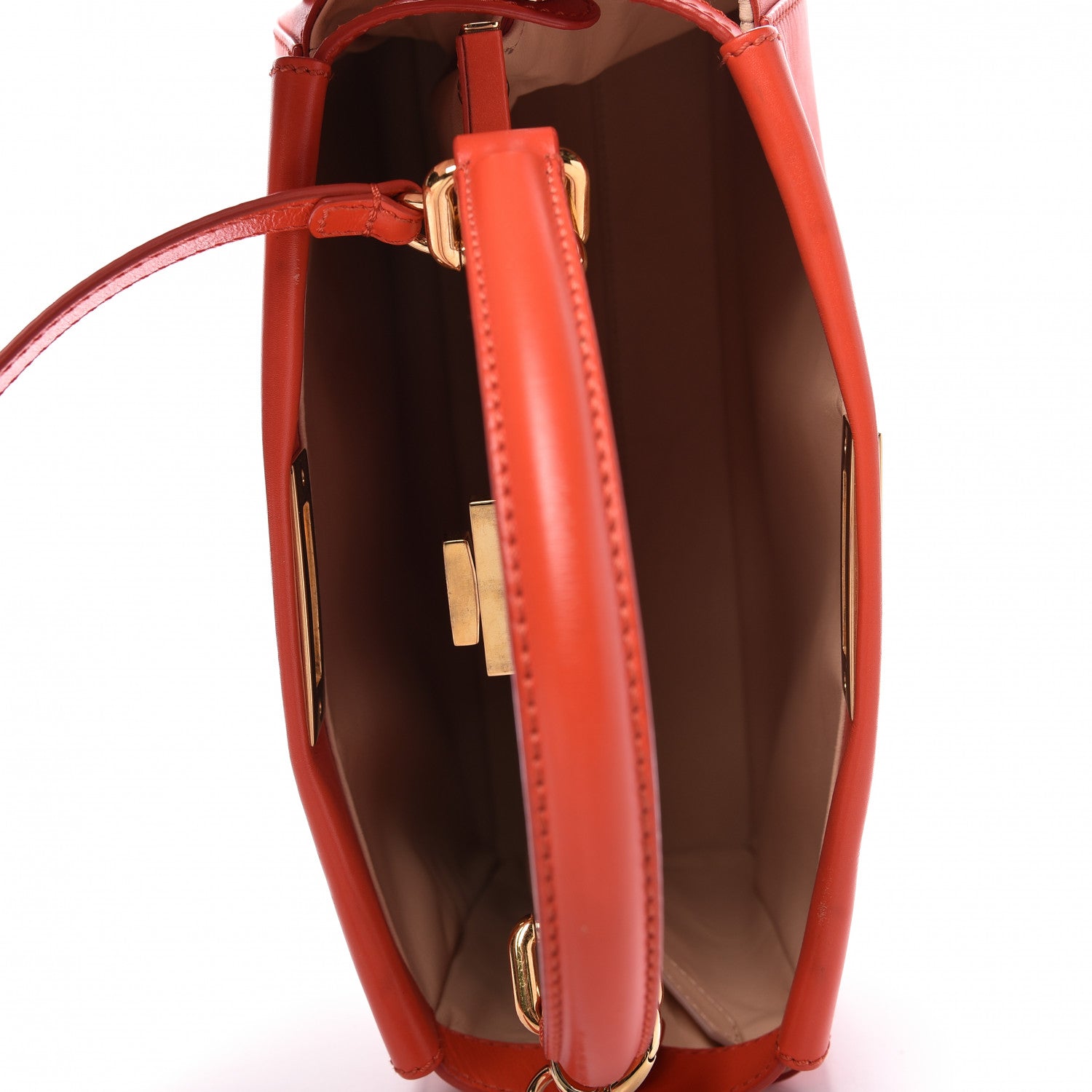 Fendi Vitello Morgan Shiny Nappa Medium Peekaboo Iconic Satchel Papavero 5 of 8