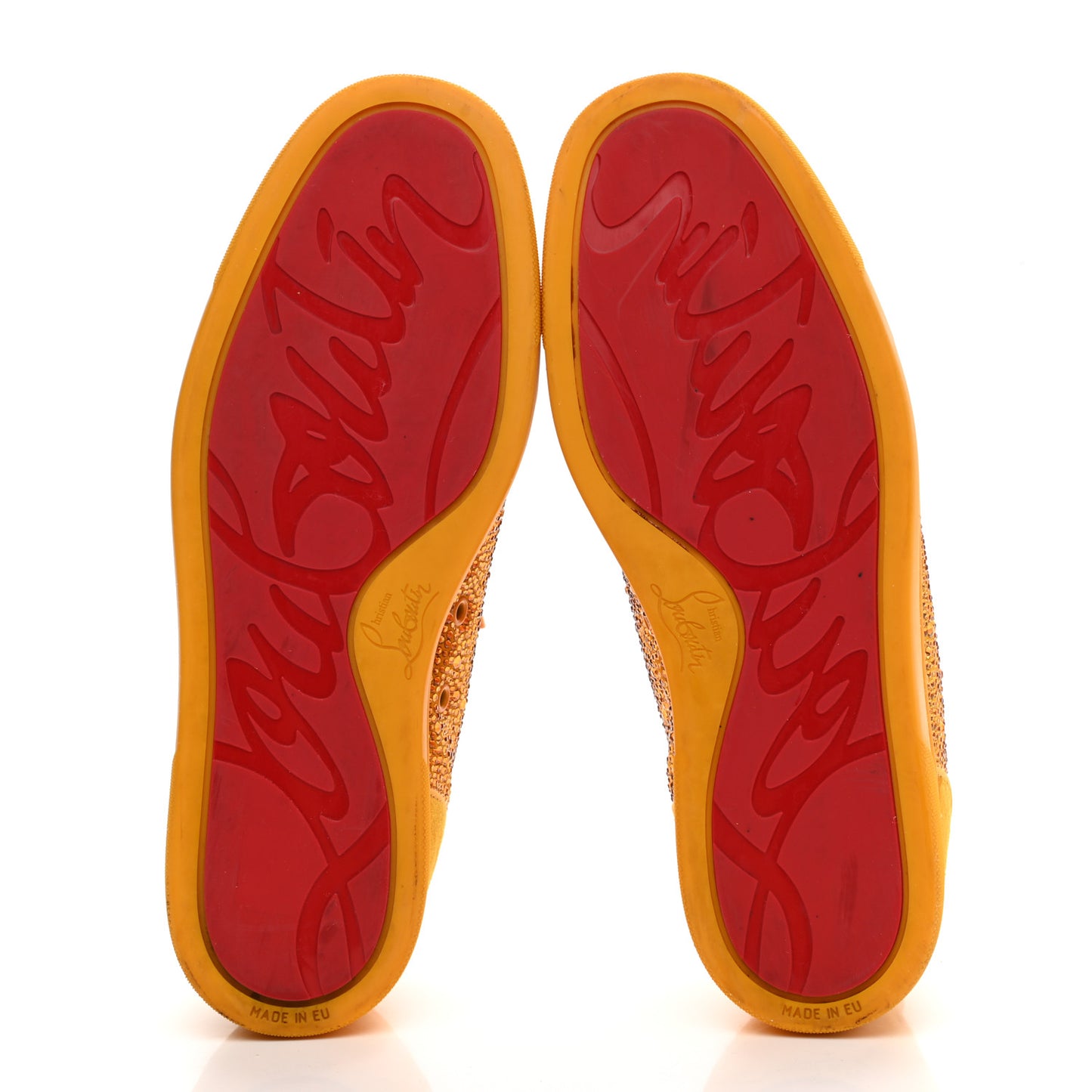 Calfskin Veau Velours Strass Louis Junior Flat Sneakers 41 Topaz