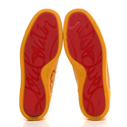 Christian Louboutin Calfskin Veau Velours Strass Louis Junior Flat Sneakers 41 Topaz 5 of 17