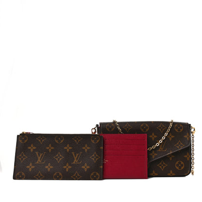 Louis Vuitton Monogram Pochette Felicie Chain Wallet Fuchsia 1 of 7