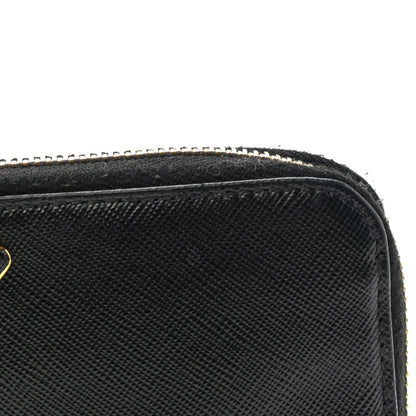 Prada Saffiano Metal Zip Around Wallet Black 8 of 8