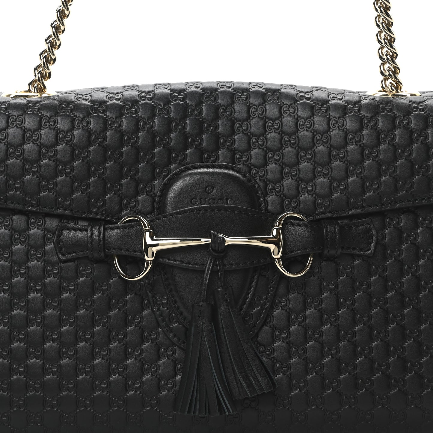 Microguccissima Medium Emily Chain Shoulder Bag Black