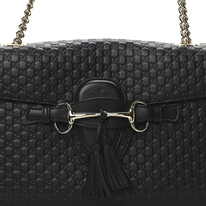 Gucci Microguccissima Medium Emily Chain Shoulder Bag Black 8 of 10