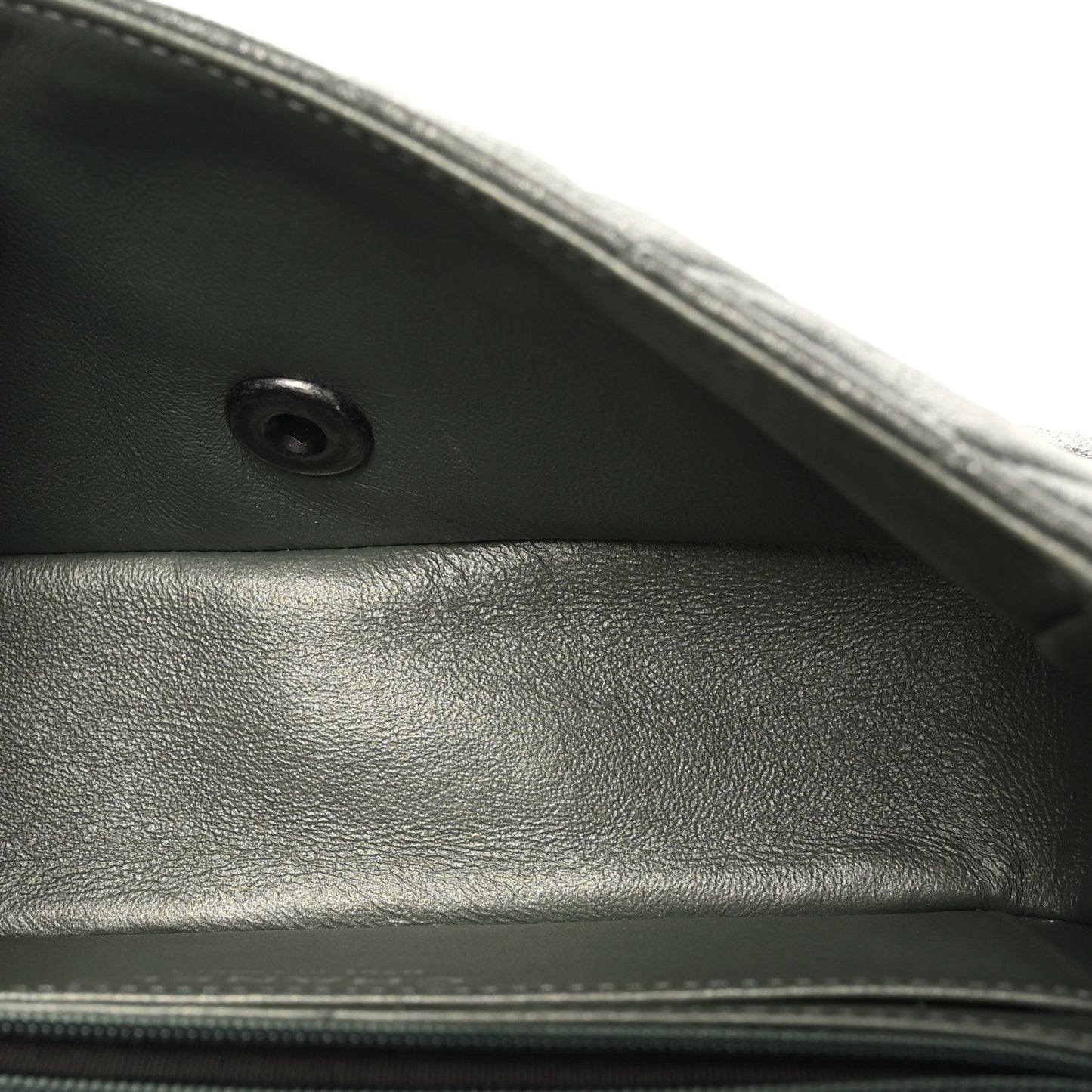 Iridescent Lambskin Quilted Mini Rectangular Flap Khaki