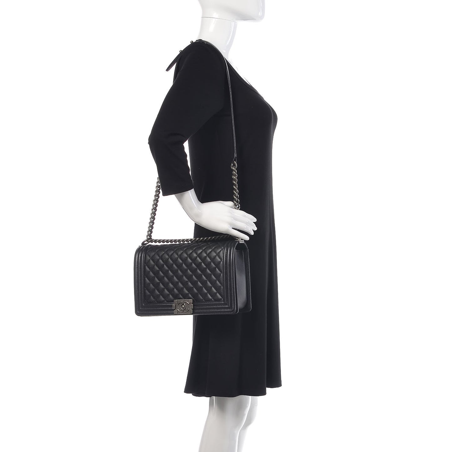 Caviar Quilted New Medium Boy Flap Black