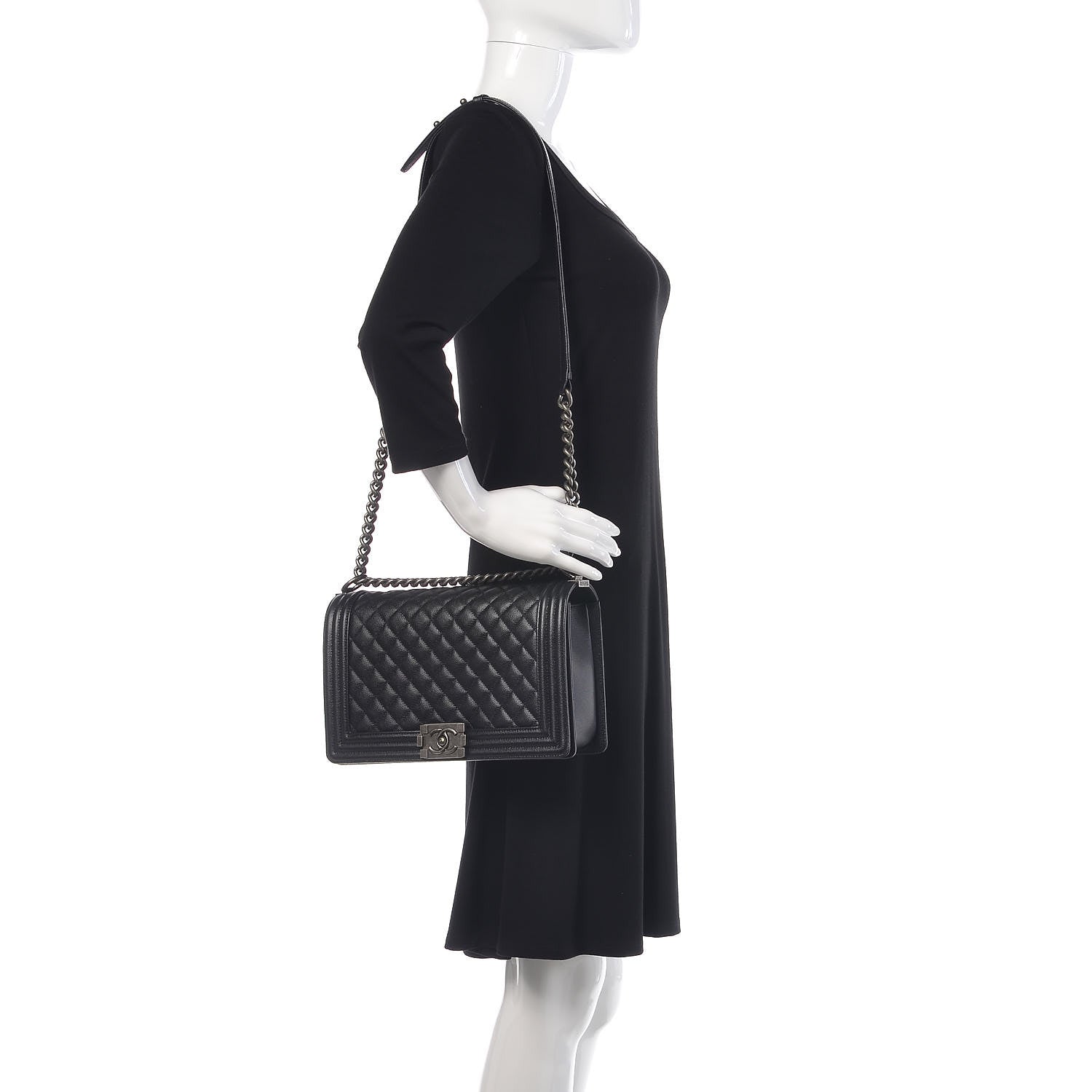 Chanel Caviar Quilted New Medium Boy Flap Black 2 of 9