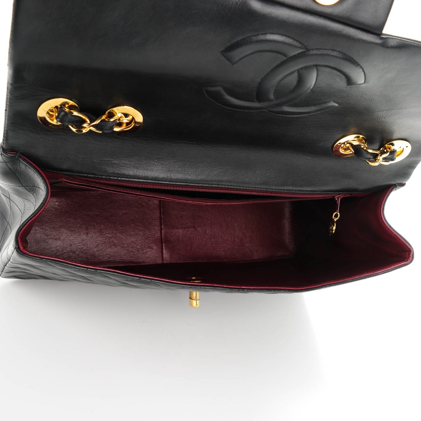 Lambskin Quilted XL Jumbo Single Flap Black