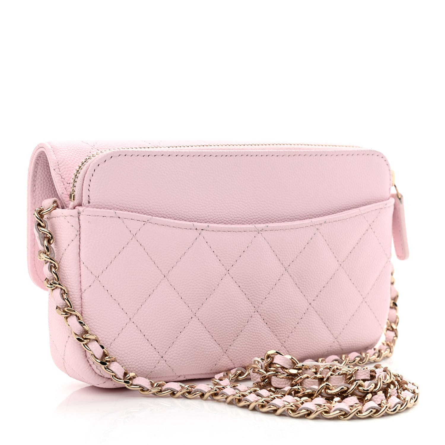 Chanel Caviar Quilted Flap Phone Holder With Chain Light Pink 3 of 13