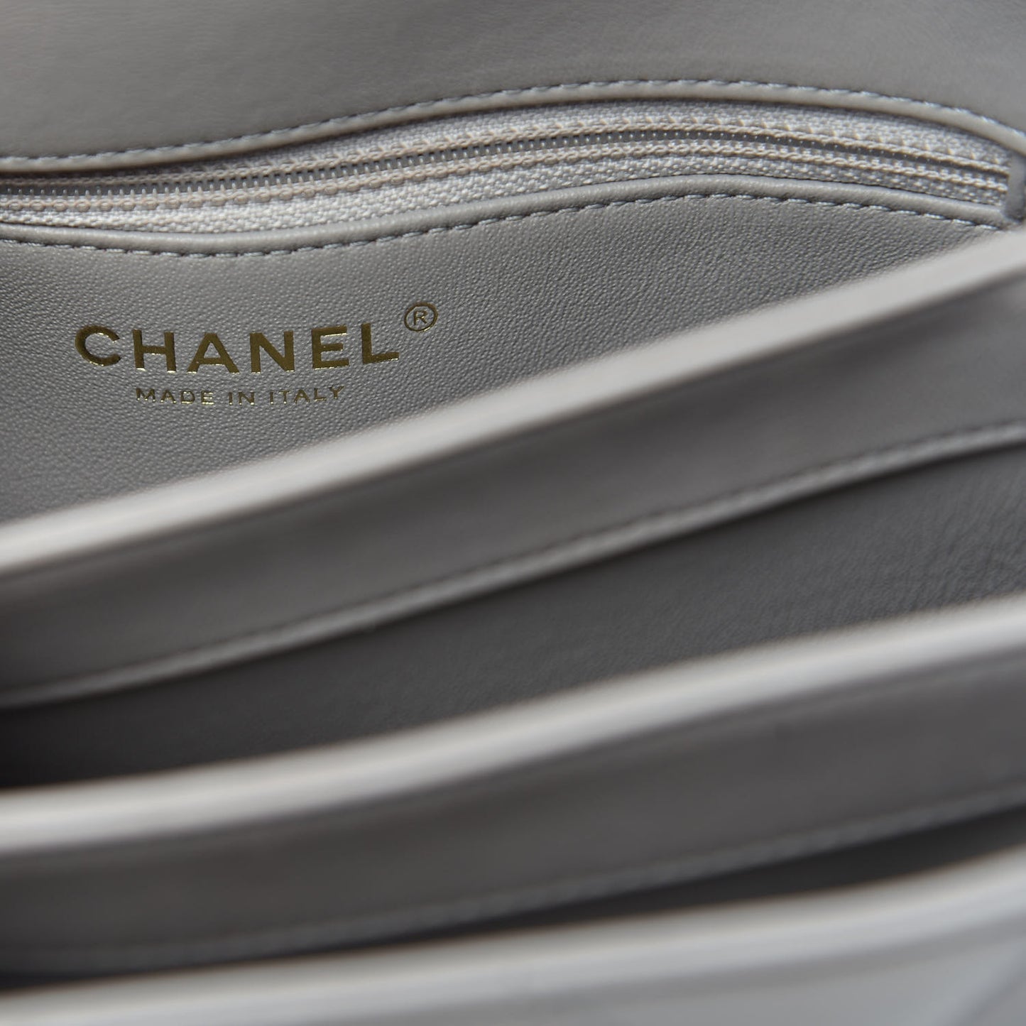 Lambskin Quilted Small Trendy CC Top Handle Flap Grey