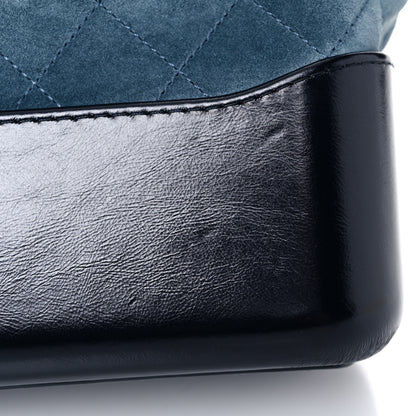 Chanel Suede Calfskin Quilted Medium Gabrielle Hobo Blue 15 of 15