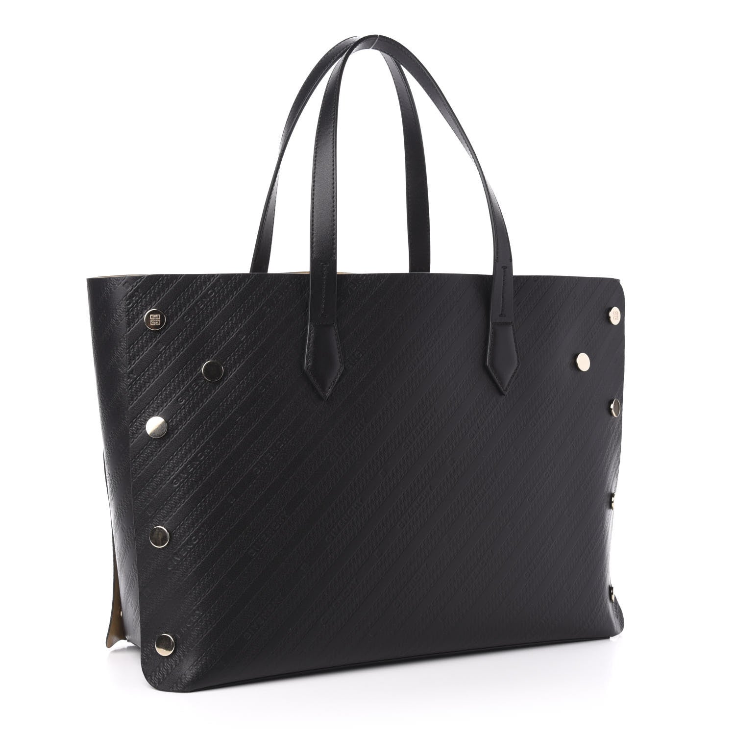 Givenchy Calfskin Chain Embossed Medium Bond Shopper Tote Black 3 of 10