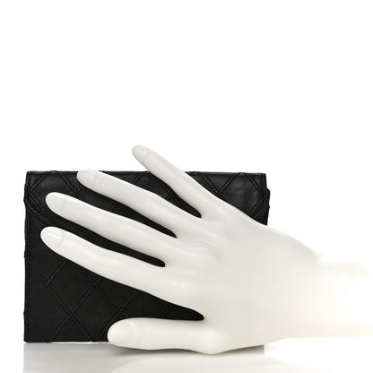 Chanel Lambskin Diamond Stitched Flap Wallet Black 2 of 13